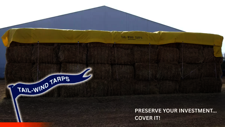 A hay tarp manufactured by Ellis and Sons Group