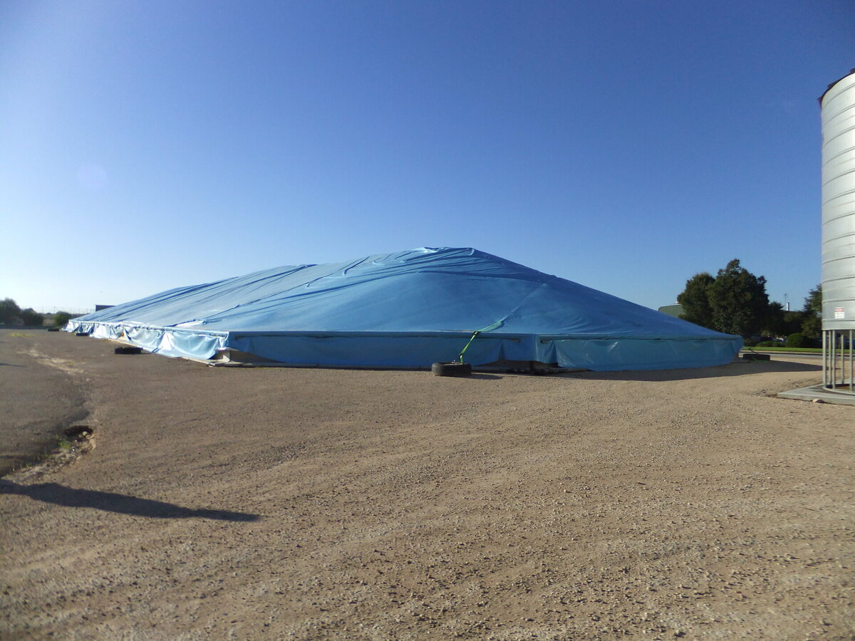 A grain bunker cover manufactured by Ellis and Sons Group.