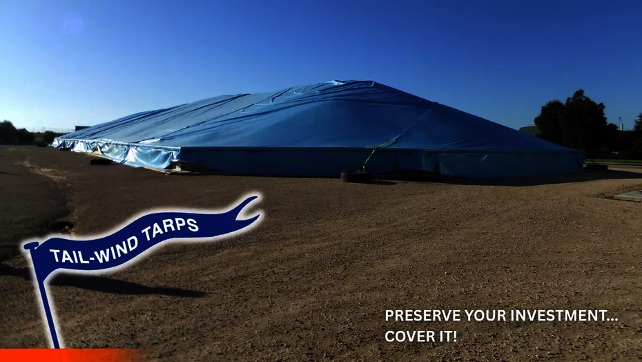 A grain bunker tarp by Ellis and Sons in Murray Bridge, South Australia