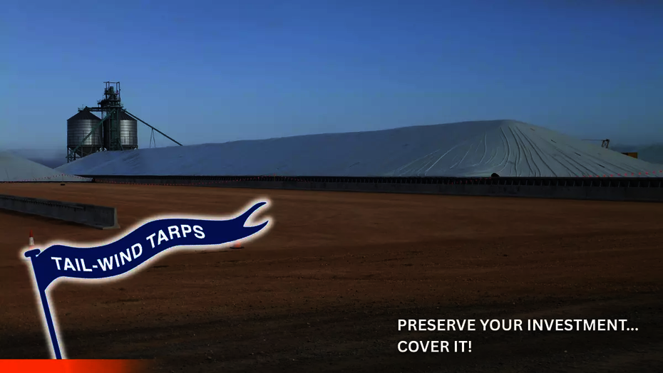 An Ellis and Sons Group grain bunker tarp cover in Sea Lake, Victoria